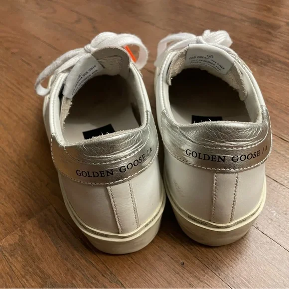 Golden Goose White and Silver Sneakers - Picture 3 of 9